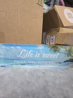 Life Is Sweet Coastal Decorative Sign - Blue